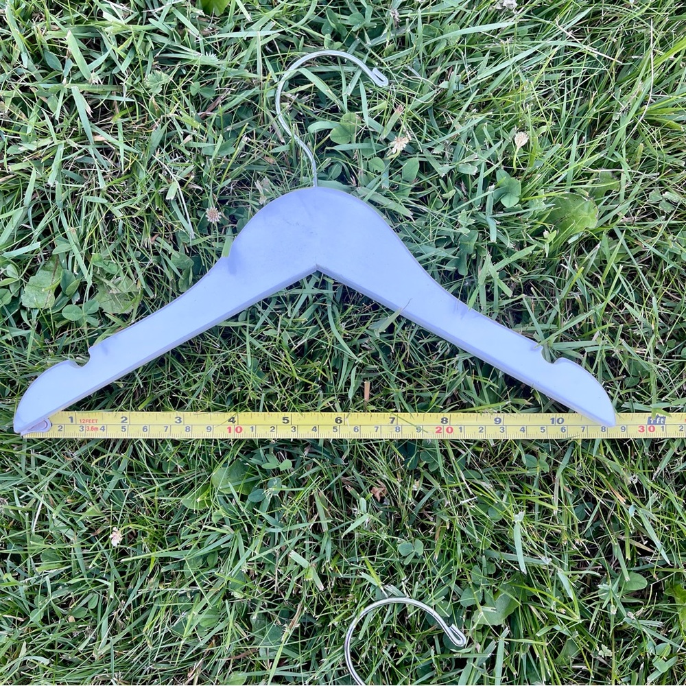 Baby Size Wooden White Top Clothing Hangers set of 12